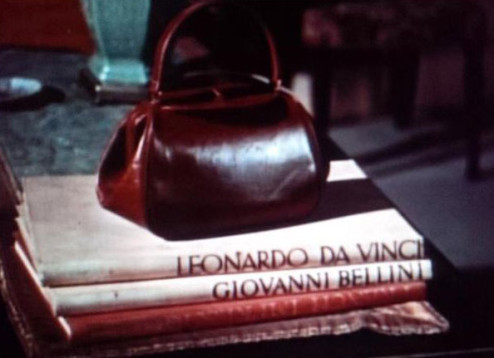 handbag with key hiding casually in plain sight in 'Dial M for Murder' by Alfred Hitchcock.