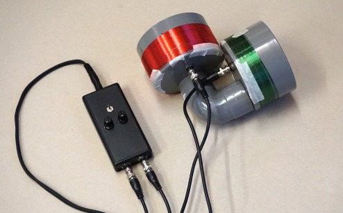 the long-range induction coil microphones I built to capture urban electromagnetic signals.