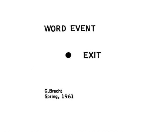 Score of "Exit", word event by George Brecht.